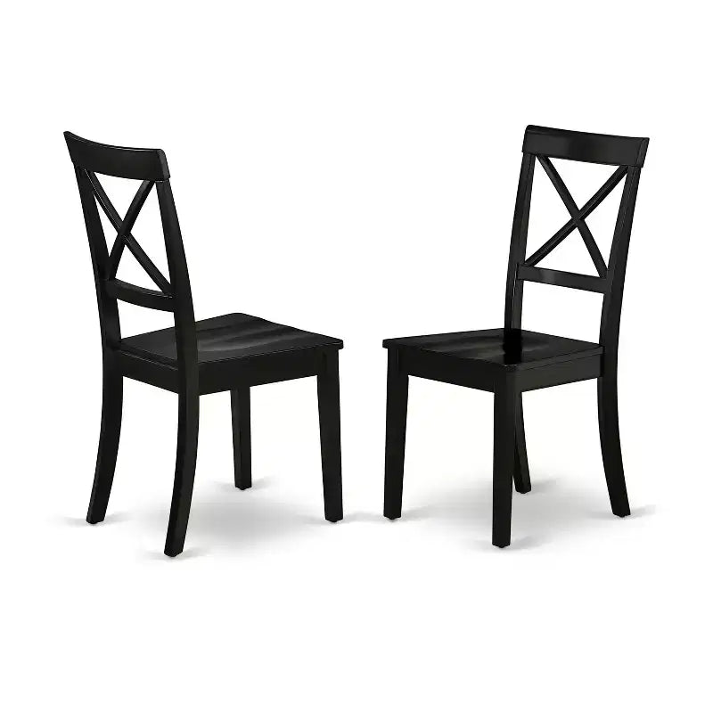 HomeStock 5 Piece Round Kitchen Dining Set Black