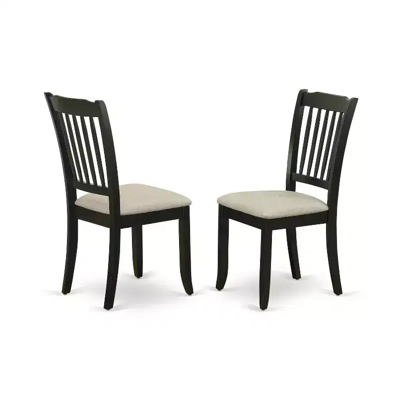 HomeStock Duda7 Blk C 7 Piece Kitchen Table Set Black Rectangle Dining Set