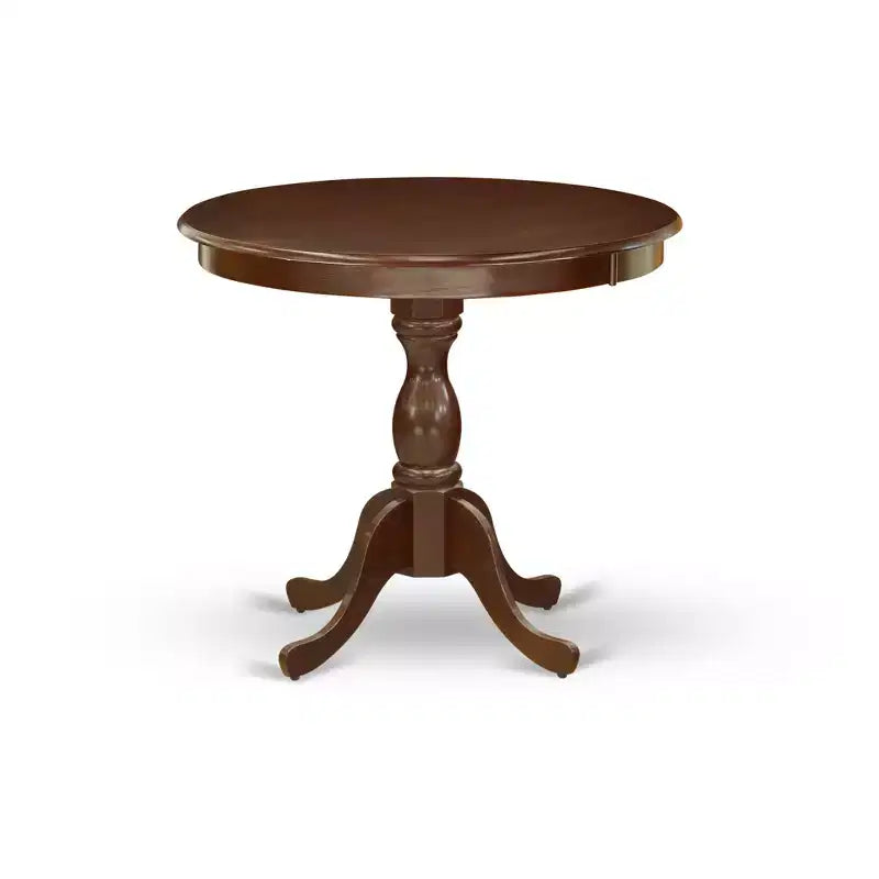 HomeStock Round Dining Table Set Linen Parson Chairs Classic