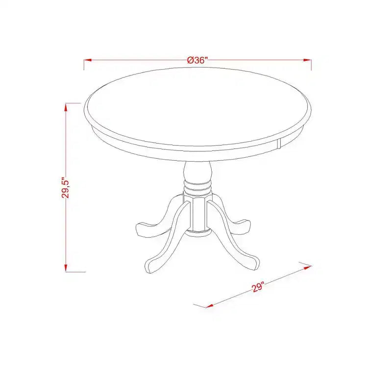 HomeStock Round Dining Table Set Linen Parson Chairs Classic