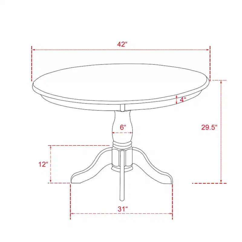 HomeStock Round Pedestal Dinette Set Wirebrushed Black Linen Fabric Chairs