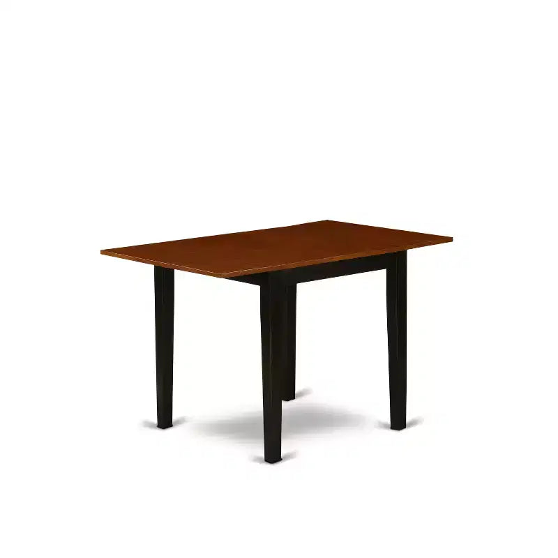 HomeStock Dinette Set Wood Chairs and Table Cherry Black Finish