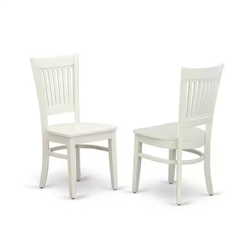 HomeStock ANVA5 Linen White 5 Piece Round Pedestal Dining Set