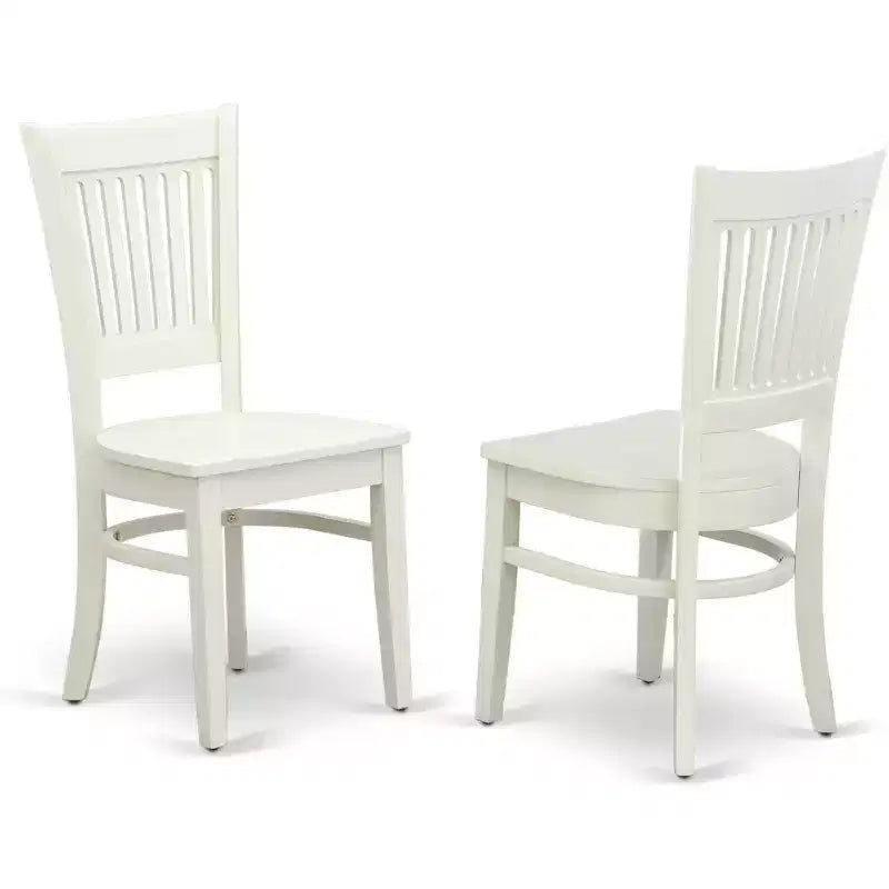 HomeStock ANVA5 Linen White 5 Piece Round Pedestal Dining Set