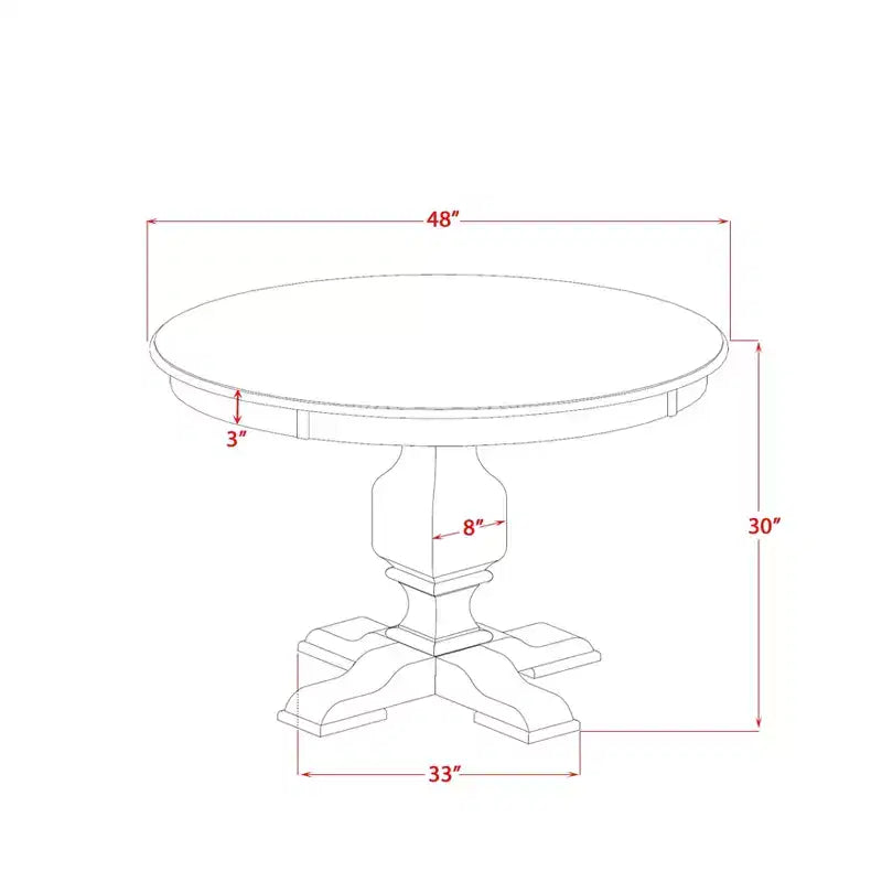 HomeStock Modern Round Dining Table Set Walnut Linen Chairs