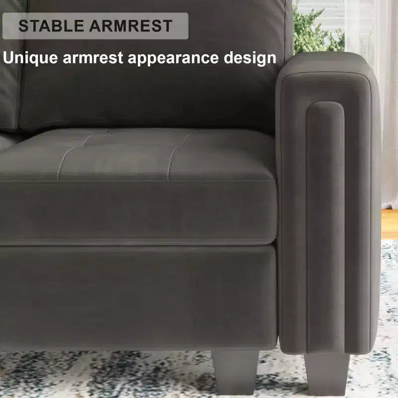 Belffin Modular Velvet Tufted L Shaped Sofa Couch with Storage Ottoman 6-Seater