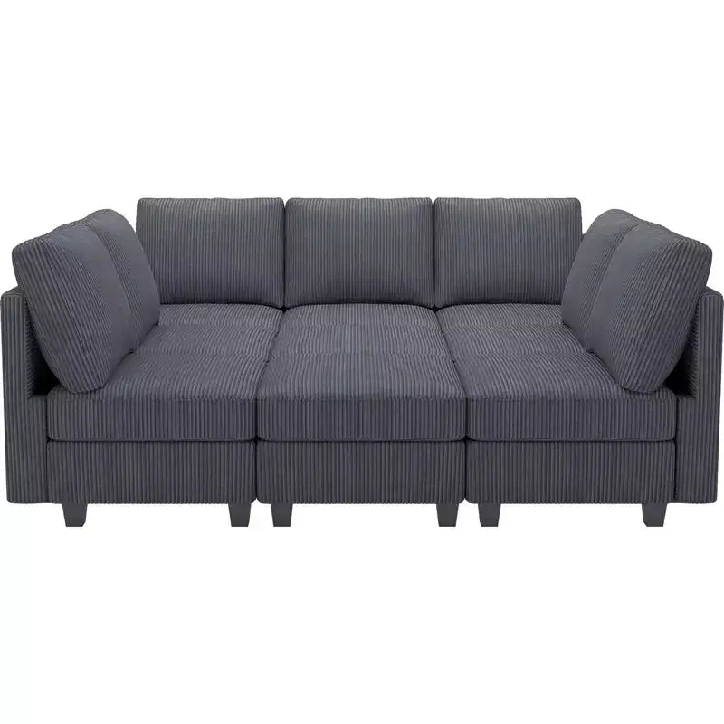 Belffin Corduroy Modular Sectional Sleeper Sofa 9 Seat Convertible with Storage Ottomans Modular Sectional Couch Bed for Living Room
