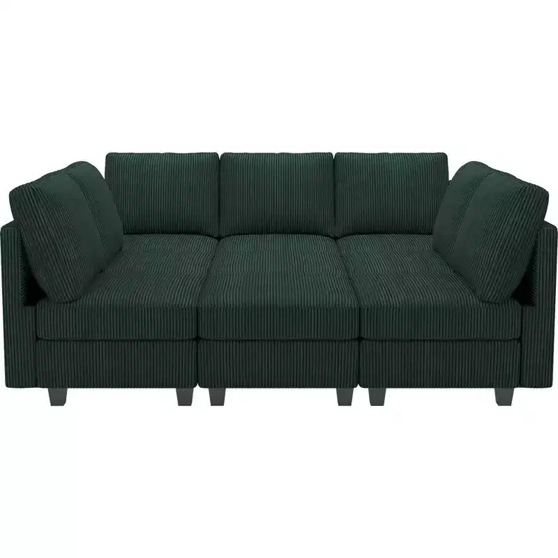 Belffin Corduroy Modular Sectional Sleeper Sofa 9 Seat Convertible with Storage Ottomans Modular Sectional Couch Bed for Living Room