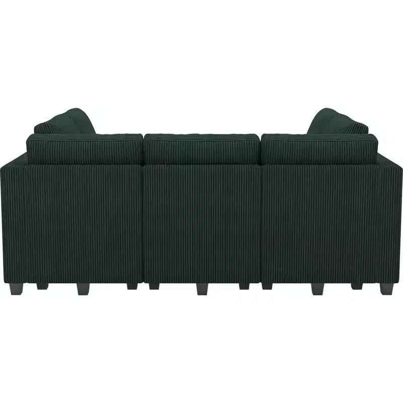 Belffin Corduroy Modular Sectional Sleeper Sofa 9 Seat Convertible with Storage Ottomans Modular Sectional Couch Bed for Living Room