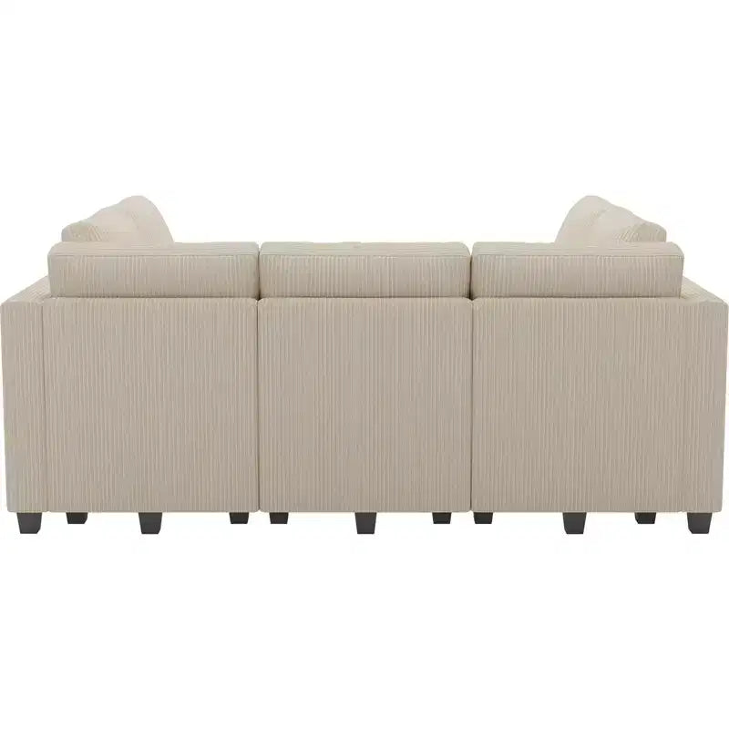 Belffin Corduroy Modular Sectional Sleeper Sofa 9 Seat Convertible with Storage Ottomans Modular Sectional Couch Bed for Living Room