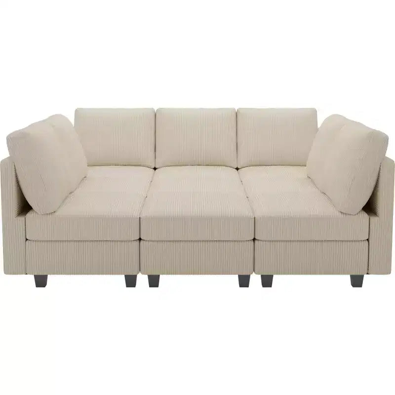 Belffin Corduroy Modular Sectional Sleeper Sofa 9 Seat Convertible with Storage Ottomans Modular Sectional Couch Bed for Living Room