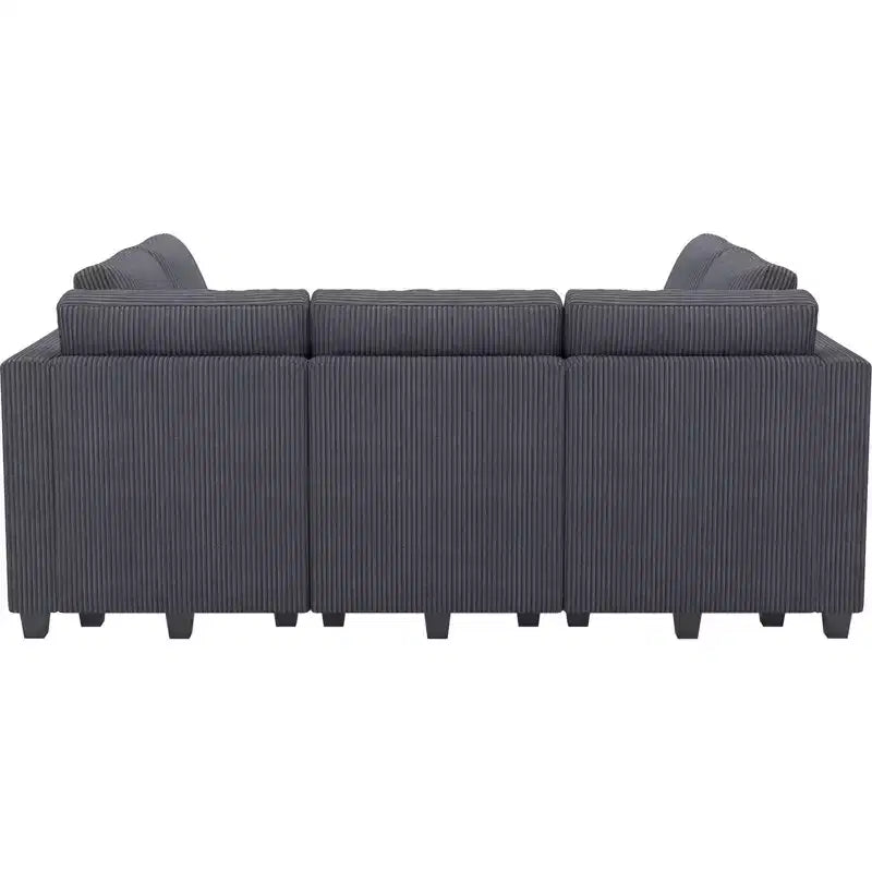Belffin Corduroy Modular Sectional Sleeper Sofa 9 Seat Convertible with Storage Ottomans Modular Sectional Couch Bed for Living Room