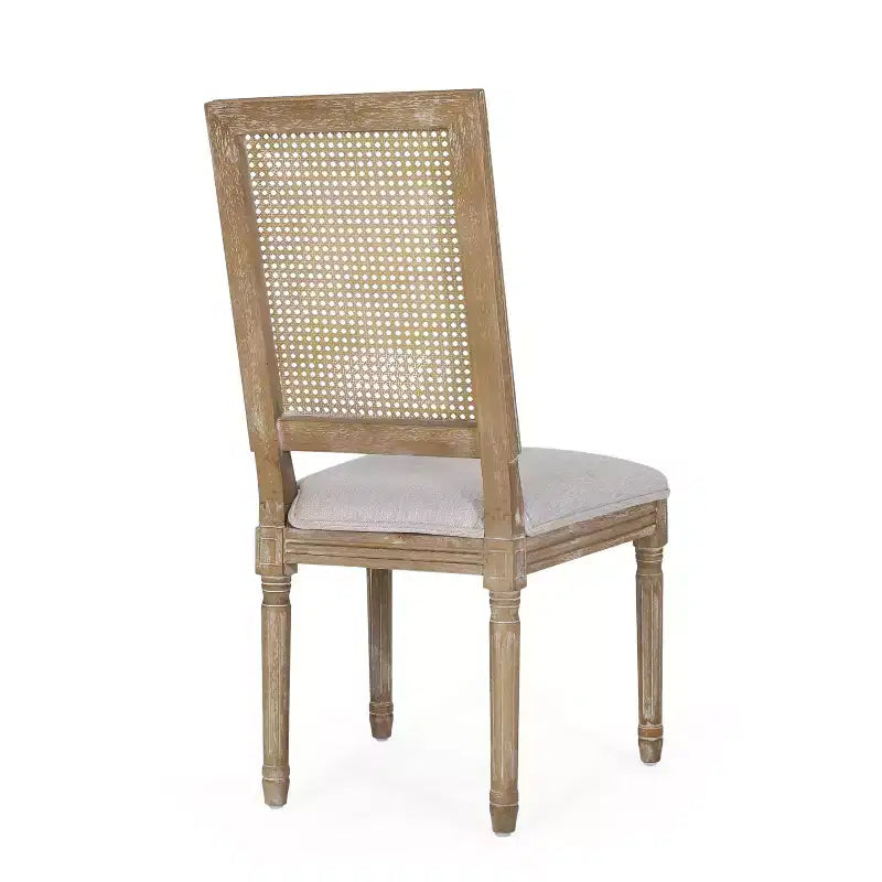 Christopher Knight Home Regan 7 Piece French Country Fabric Upholstered Wood and Cane Expandable Dining Set
