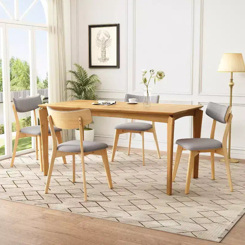 Christopher Knight Home Laila 5 Piece Mid-Century Modern Rubberwood Dining Set with Cushion