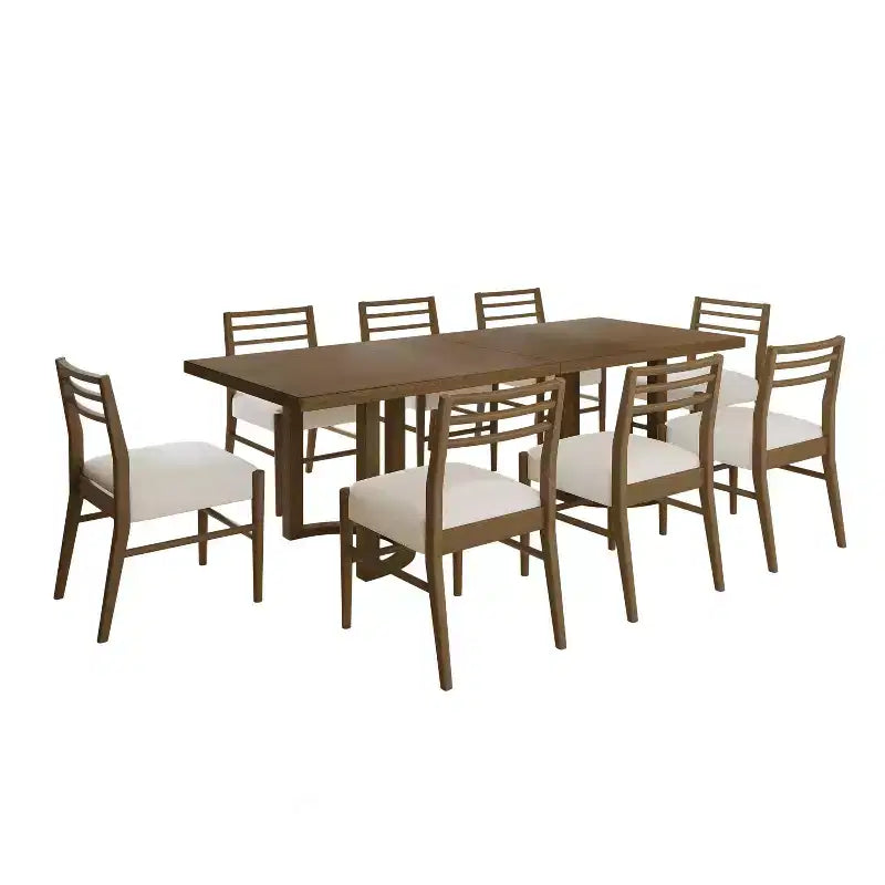 Christopher Knight Home Candice Modern 9 Piece Rubberwood Upholstered Dining Set