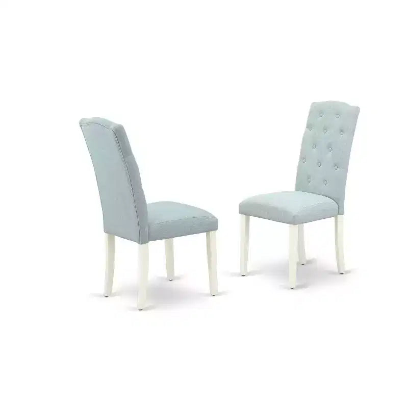 HomeStock 5 Piece Linen White Parsons Dining Set