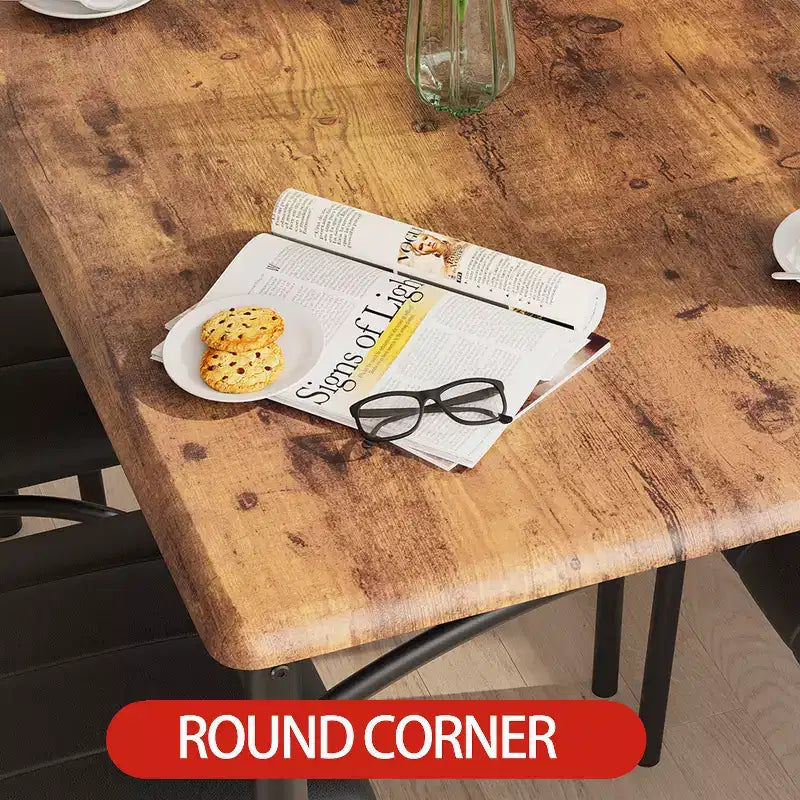 Dining Table Set for 2, Kitchen Table with Upholstered Chairs, Square Wood Dining Room Table Set for Small Space, Dinner, Apartment
