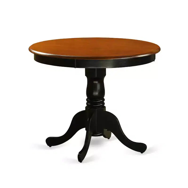 HomeStock Belmont 5 Pc Kitchen table set with a Dining Table and 4 Wood Seat Kitchen Chairs in Black and Cherry