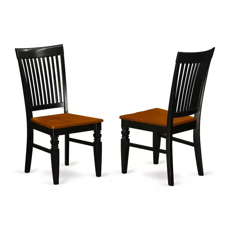 HomeStock Belmont 5 Pc Kitchen table set with a Dining Table and 4 Wood Seat Kitchen Chairs in Black and Cherry