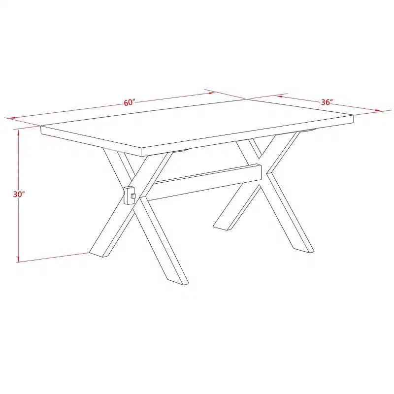 HomeStock Belmont 6-Piece Dining Table Set- 4 Dining Chairs with and Rectangular Top Dining Table and Dining Bench - Linen White and Black Finish