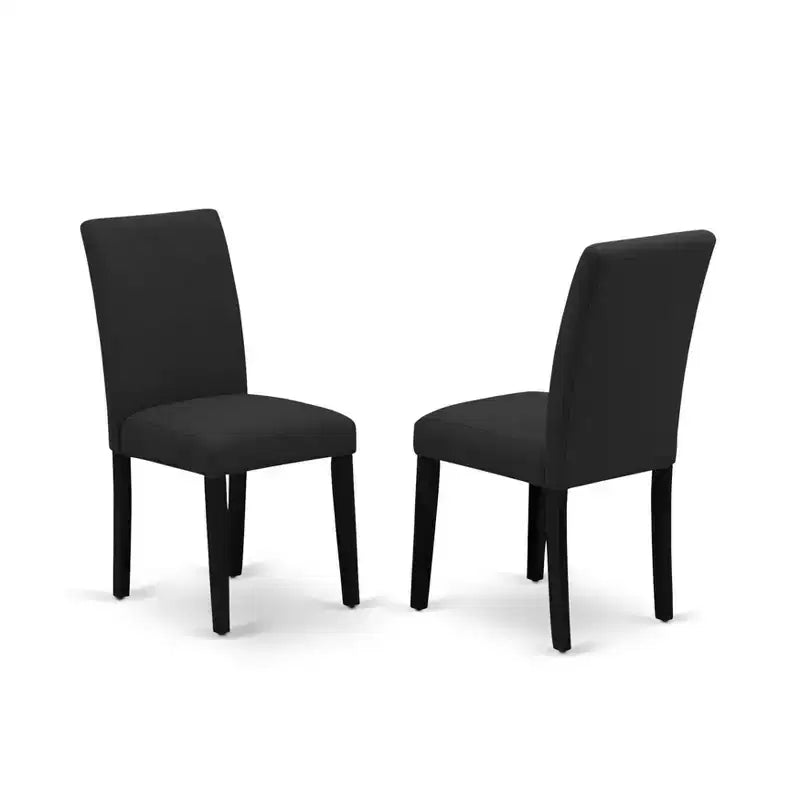 HomeStock Belmont 7-Piece Dining Set Includes 6 Kitchen Chairs with Upholstered Seat and High Back and a Rectangular Kitchen Table - Black Finish