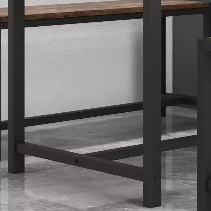COZONY 3-Piece Dining Table Set for 4, Wood Kitchen Table with 2 Benches, Space-Saving Dinette Furniture for Small Spaces & Apartments