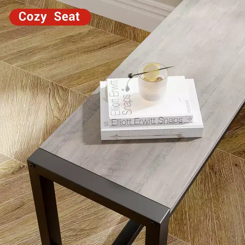 COZONY 3-Piece Dining Table Set for 4, Wood Kitchen Table with 2 Benches, Space-Saving Dinette Furniture for Small Spaces & Apartments