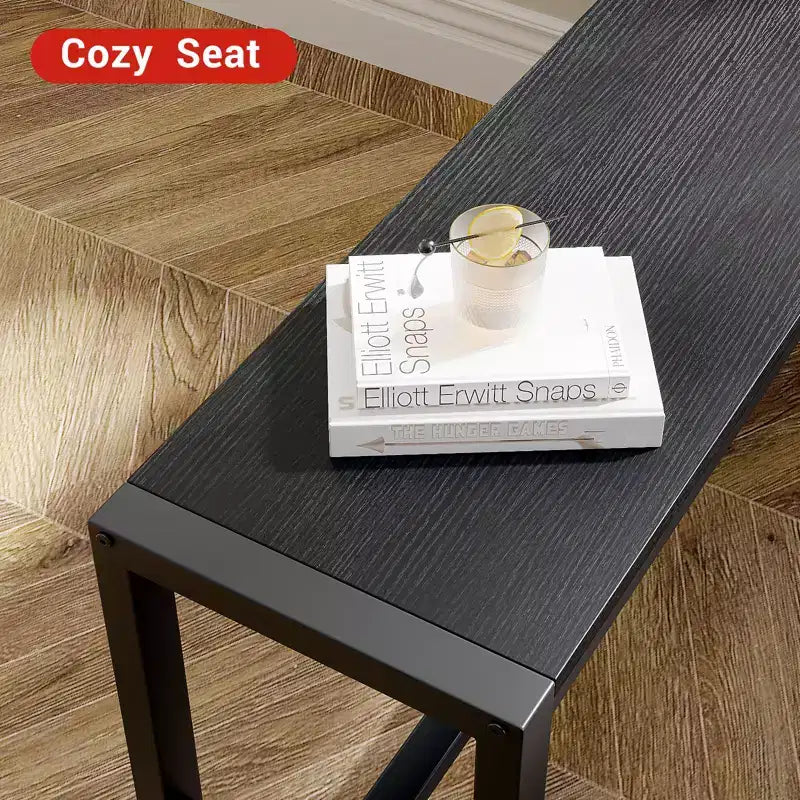 COZONY 3-Piece Dining Table Set for 4, Wood Kitchen Table with 2 Benches, Space-Saving Dinette Furniture for Small Spaces & Apartments