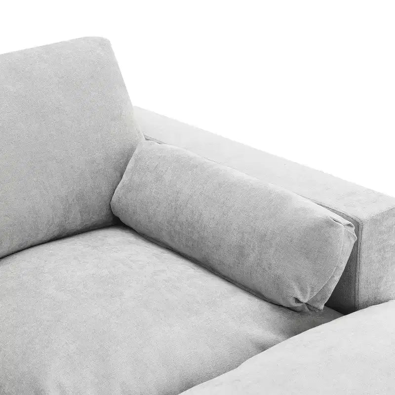 Polibi 5-Seat Modular Chenille Sectional Sofa with Dual Ottomans