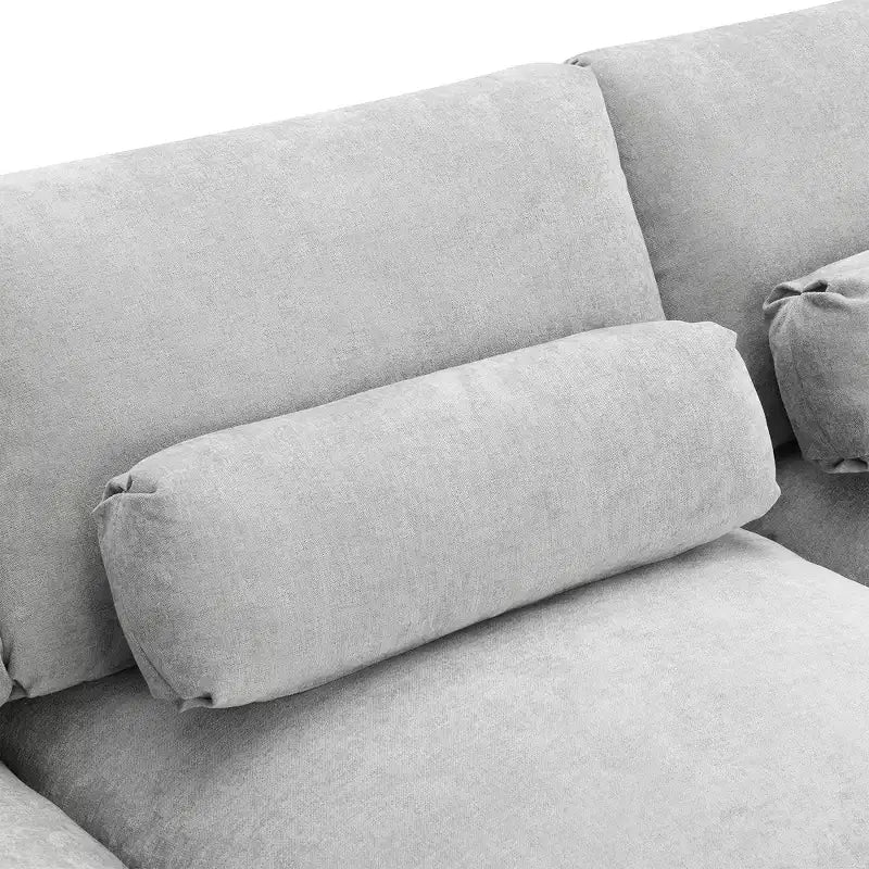Polibi 5-Seat Modular Chenille Sectional Sofa with Dual Ottomans