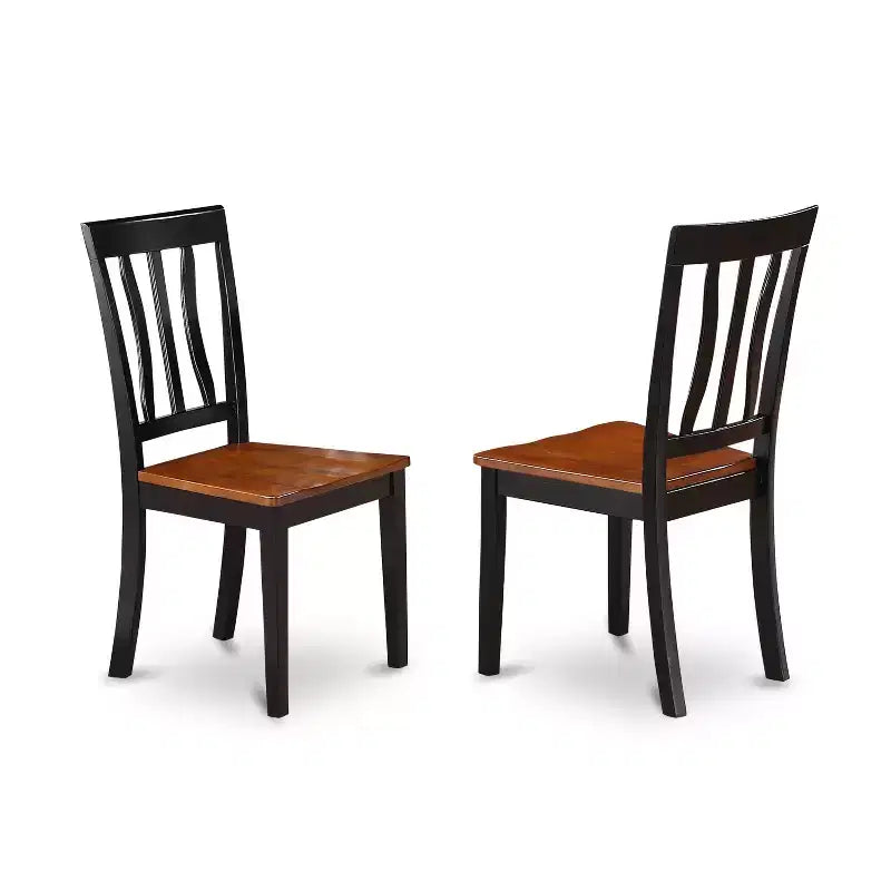Dinette Set 5 Piece Round Table & Chairs - Black Cherry Finish - Home Kitchen Dining Room Set