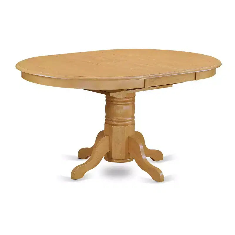 7-Piece Oval Natural Oak Finish Solid Wood Top Dining Table with 6-Chairs with