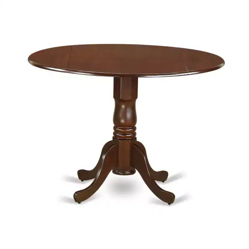Round Dining Table Set with 2 Chairs - Mahogany Finish, Mid Century Modern Design