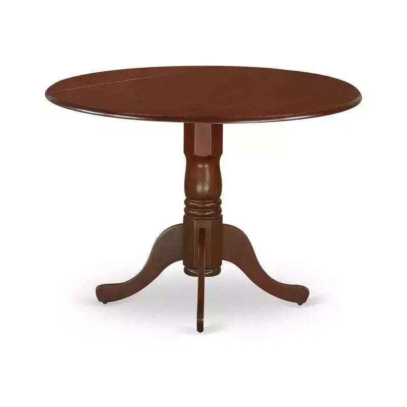 Round Dining Table Set with 2 Chairs - Mahogany Finish, Mid Century Modern Design