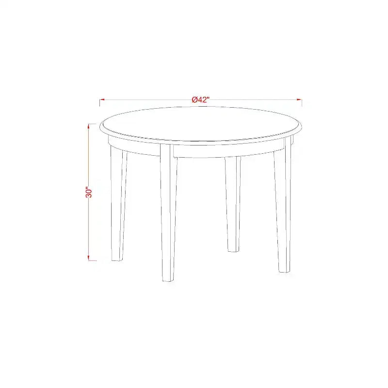 Round Kitchen Table Set for 4 - Dining Table with 2 Chairs - Mediterranean Style
