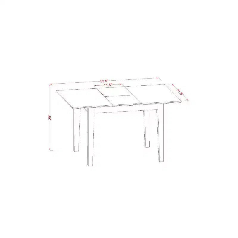 Rectangular Dining Table Set - 3pc Table with Butterfly Leaf & 2 Parsons Chairs - Linen Fabric, Oak Legs