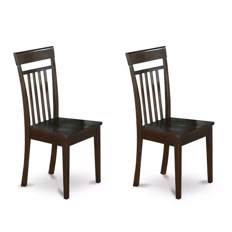 HomeStock 3-Piece Round Cappuccino Finish Solid Wood Top Dining Table with 2 Chairs