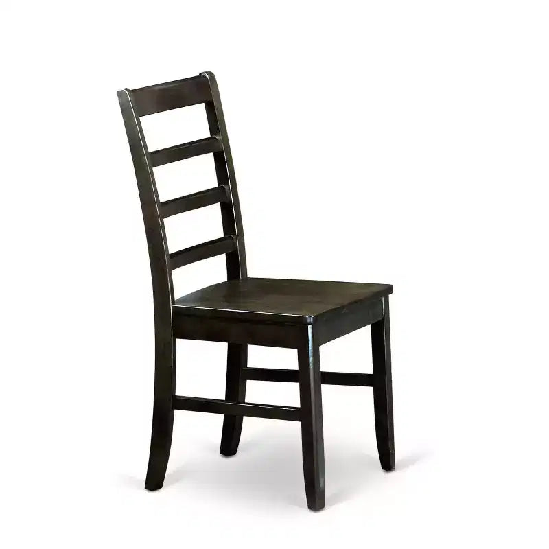 HomeStock 5-Piece Square Black Finish Solid Wood Top Dining table with 4-Chairs