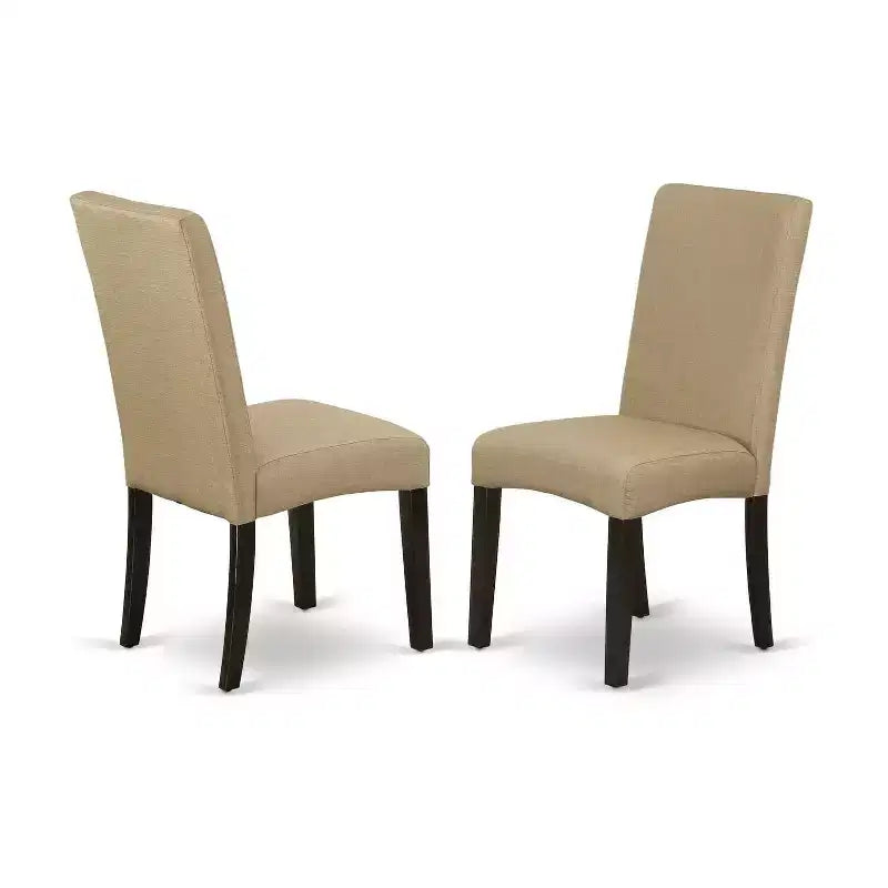 Round Kitchen Table Set 5 Piece - 42 Inch Table & 4 Parsons Chairs - Urban Modern Design
