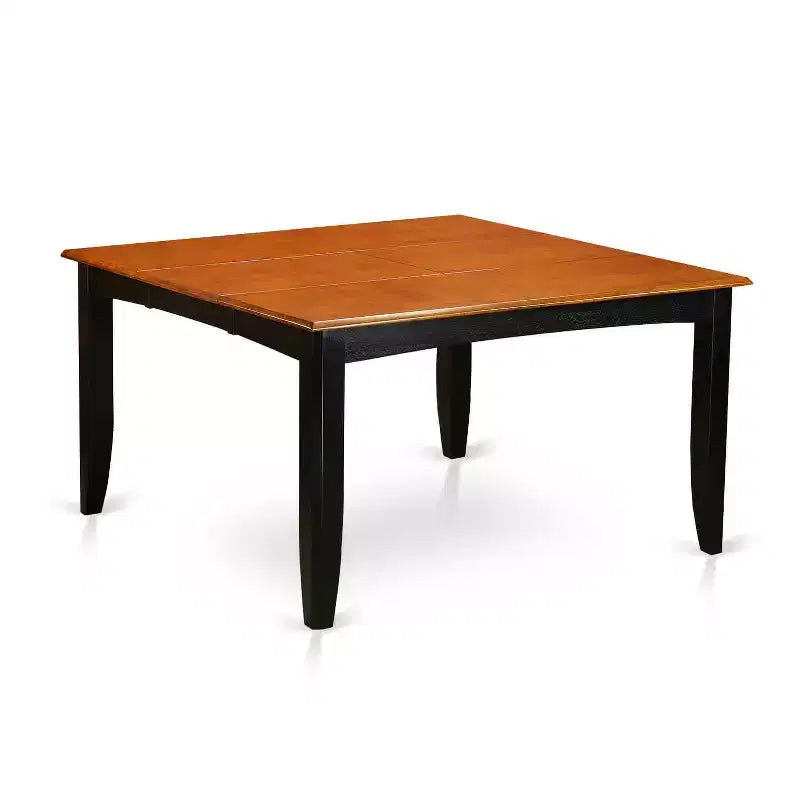 HomeStock 7-Piece Square Black and Cherry Finish Solid Wood Top Dining Table with 6-Chairs