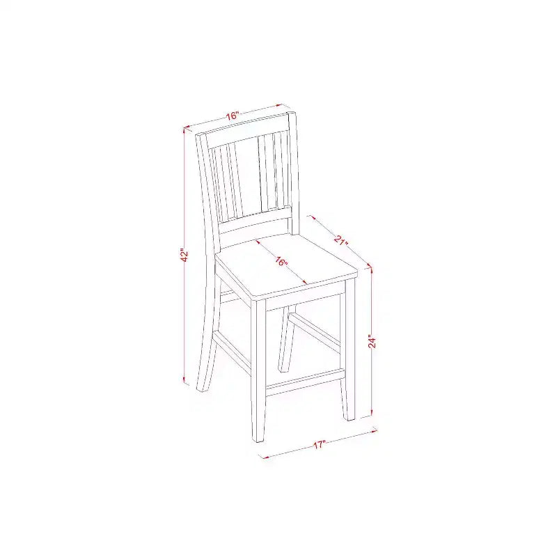 Counter Height Dining Set - Modern Pub Table & Chairs - Square High Table for Kitchens & Dinettes