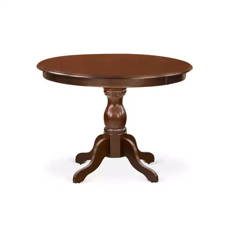 HomeStock 5-Piece Mahogany Finish Solid Wood Top Dining table with 4-Chairs