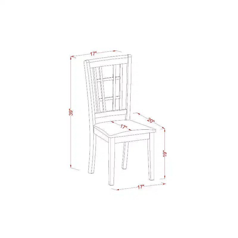 Dining Room Set 7 Piece - Kitchen Table with 6 Chairs - Solid Wood Dinette Set