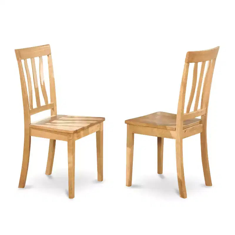 5-Piece Natural Oak Finish Solid Wood Top - Dining Room Set - Seats 4
