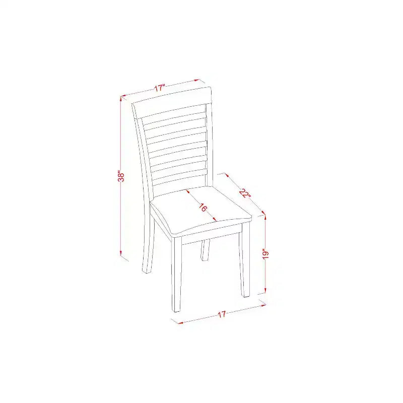 Rustic Dinette Set - Small Dining Table & Chairs - Kitchen Table Set for 4 - Saddle Brown