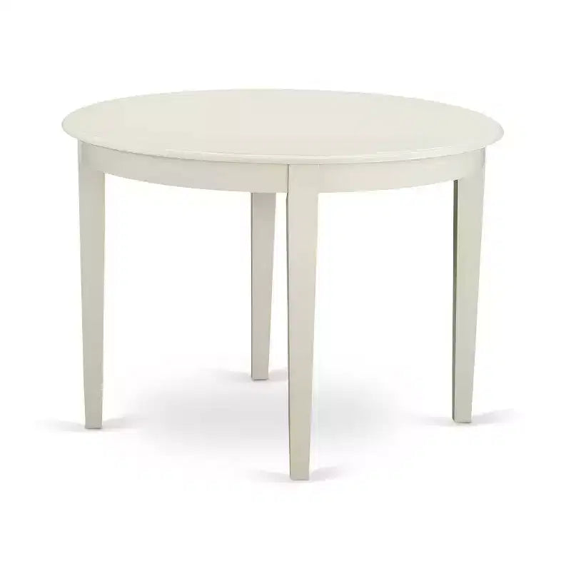 Nordic Dining Set - 3 Piece Table & Chairs - 42 Inch Round Table - Linen White Finish - Modern Furniture