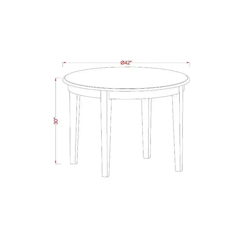 Nordic Dining Set - 3 Piece Table & Chairs - 42 Inch Round Table - Linen White Finish - Modern Furniture
