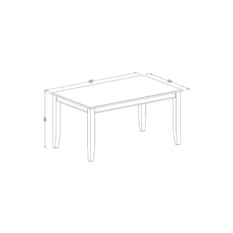 Dining Set 5 Piece - Rectangular Table & 4 Chairs - Modern Farmhouse Style