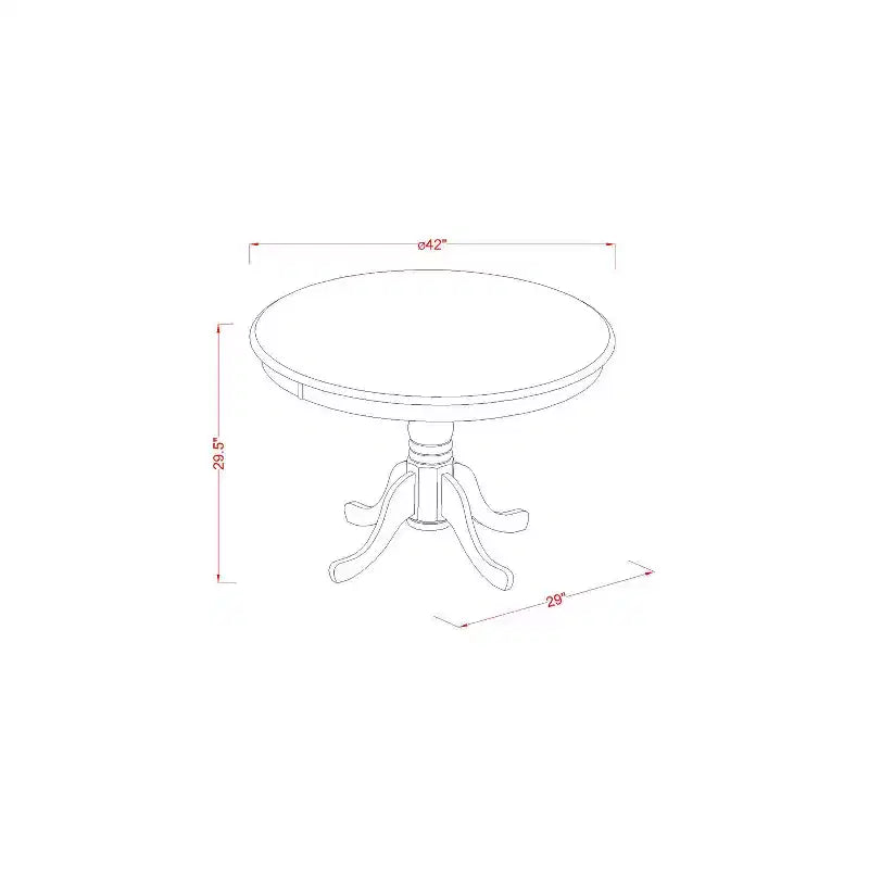 Round Dinette Set - 5 Piece Kitchen Table & Chair Set - Southwestern Style - Black Cherry Finish