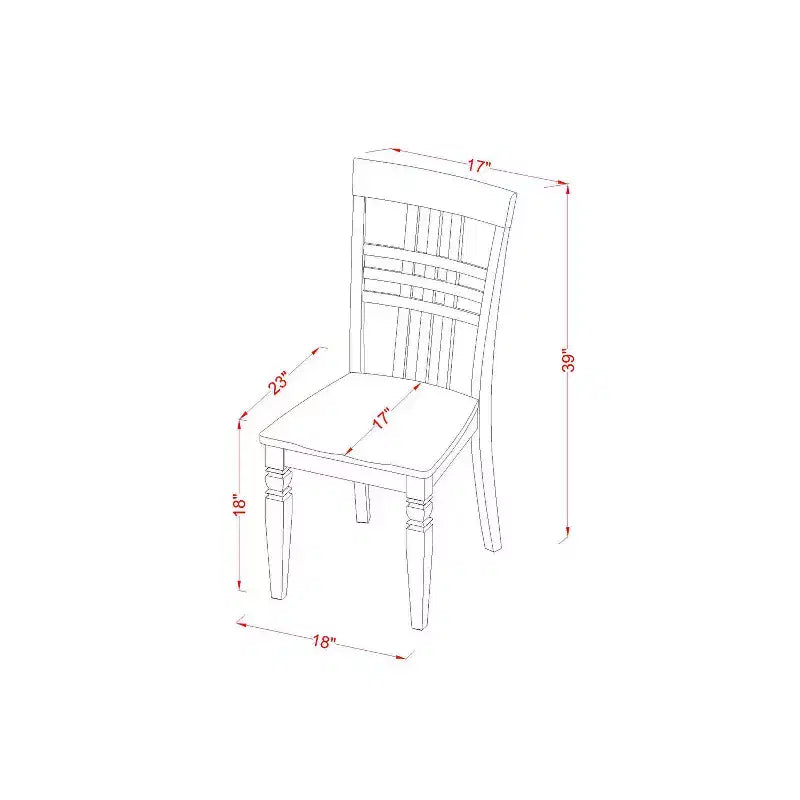 Round Dinette Set - 5 Piece Kitchen Table & Chair Set - Southwestern Style - Black Cherry Finish